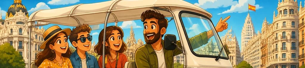 Tour privado por Madrid en Tuk Tuk: Un recorrido mágico de luces y cultura