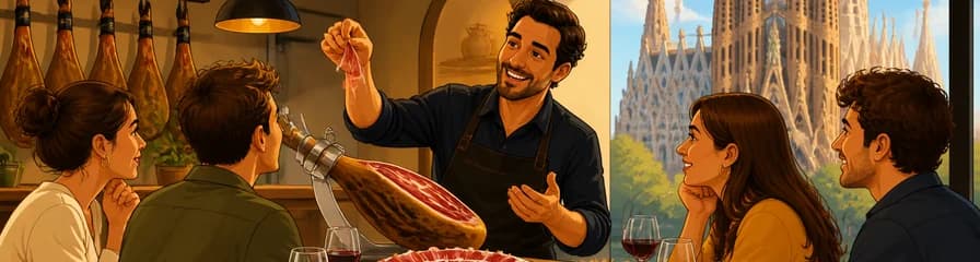 Experiencia de cata de jamón ibérico de alta calidad con un experto, a un paso de la Sagrada Familia