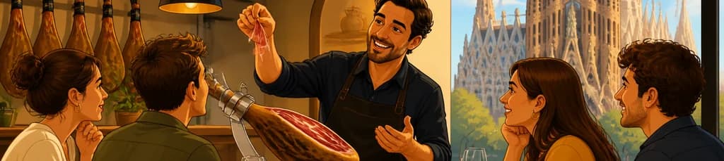 Experiencia de cata de jamón ibérico de alta calidad con un experto, a un paso de la Sagrada Familia