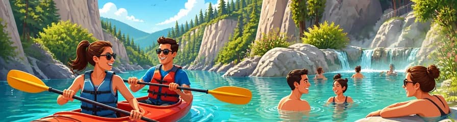 Aventura en kayak y relajación en las piscinas naturales de Montanejos con salida desde Valencia