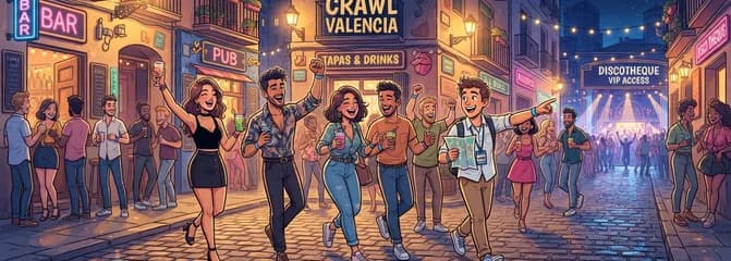 La mejor experiencia social y de fiesta en el Pub Crawl de Valencia