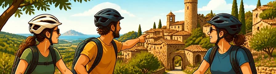Recorrido ciclista privado por aldeas medievales desde Pals
