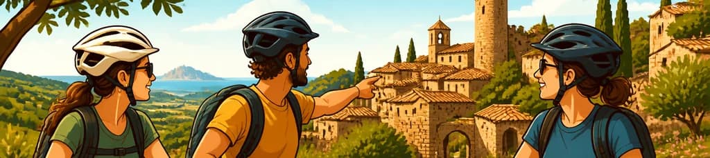 Recorrido ciclista privado por aldeas medievales desde Pals