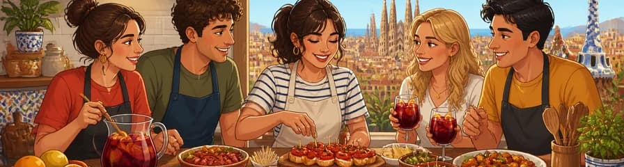 Clase de cocina para elaborar sangría y tapas de forma casera en Barcelona
