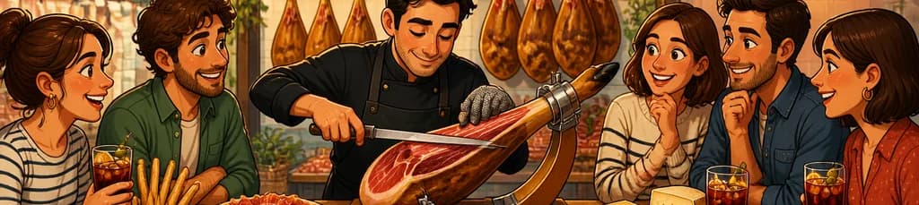 Clase magistral de corte de jamón y aperitivo español
