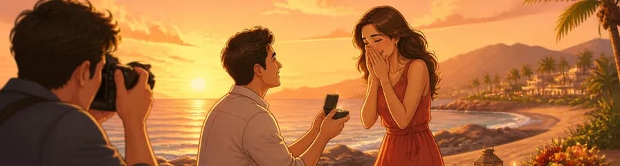 Sesión de fotos de propuesta romántica en Tenerife