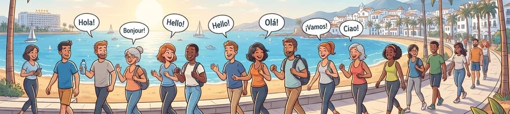 Caminata en grupo por Marbella: un evento social y de intercambio de idiomas