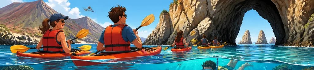 Exploración en Kayak y Snorkel del Arrecife de las Sirenas en Cabo de Gata