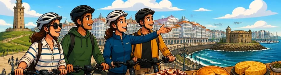 Recorrido en bicicleta eléctrica por La Coruña, con esencia gastronómica gallega