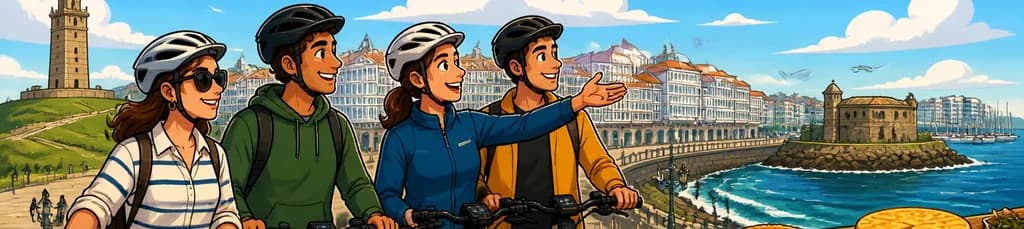 Recorrido en bicicleta eléctrica por La Coruña, con esencia gastronómica gallega