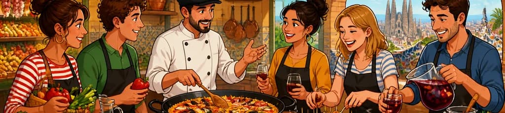 Experiencia de cocina interactiva española en Barcelona