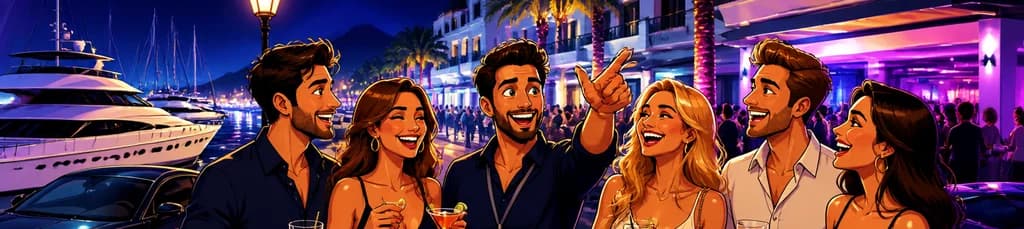 Recorrido a pie por la vida nocturna de Puerto Banús en Marbella