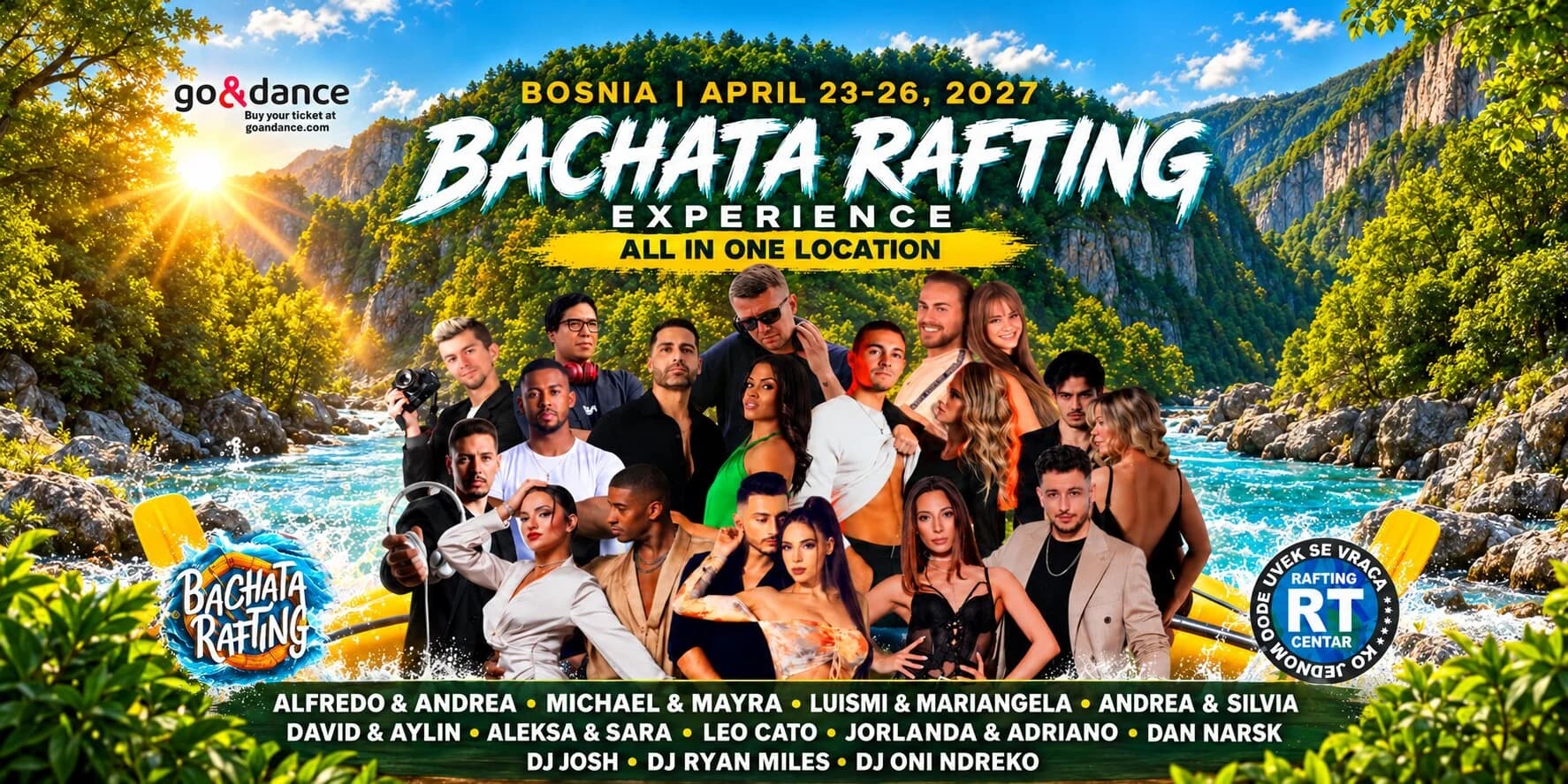 Bachata Rafting 2027 - La única aventura completa de bachata y rafting del mundo