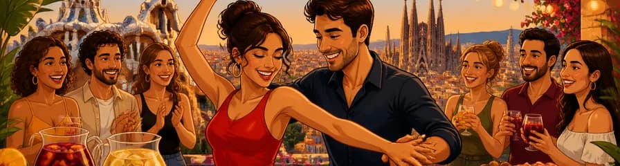 Clase de baile de salsa y sangría ilimitada en Barcelona