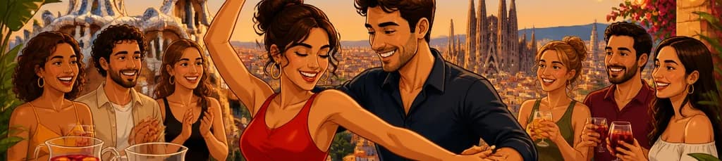 Clase de baile de salsa y sangría ilimitada en Barcelona