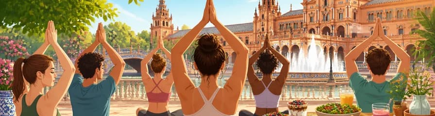 Yoga y brunch en el Parque de María Luisa y la Plaza de España de Sevilla