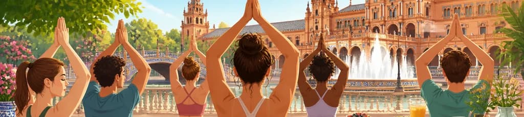 Yoga y brunch en el Parque de María Luisa y la Plaza de España de Sevilla