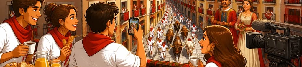 Experiencia VIP en San Fermín: Balcón en Estafeta con Churros y Gigantes