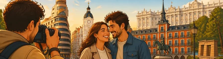 Recorrido fotográfico y sesión para parejas en Madrid