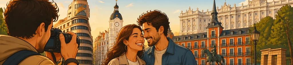 Recorrido fotográfico y sesión para parejas en Madrid