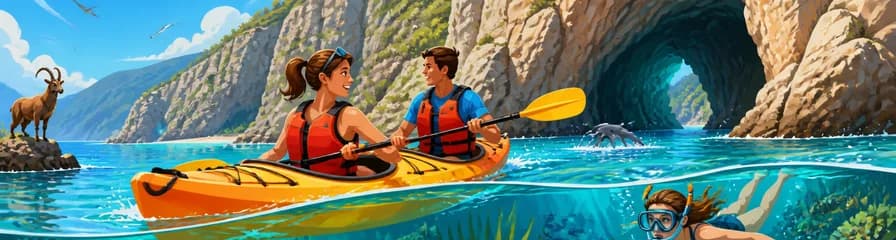 Expedición en Kayak: Exploración de Cuevas Marinas, Calas Recónditas y Sesión de Snorkel