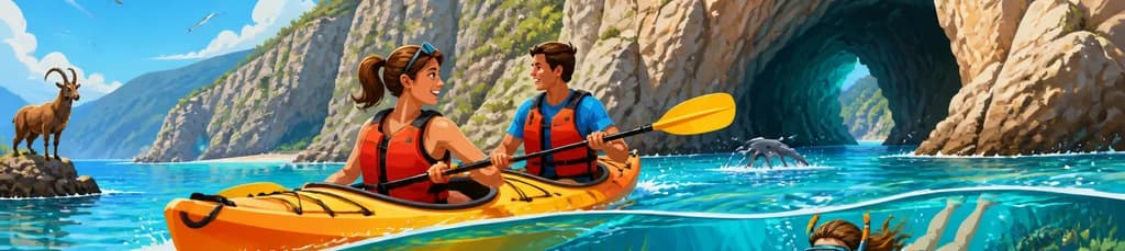 Expedición en Kayak: Exploración de Cuevas Marinas, Calas Recónditas y Sesión de Snorkel