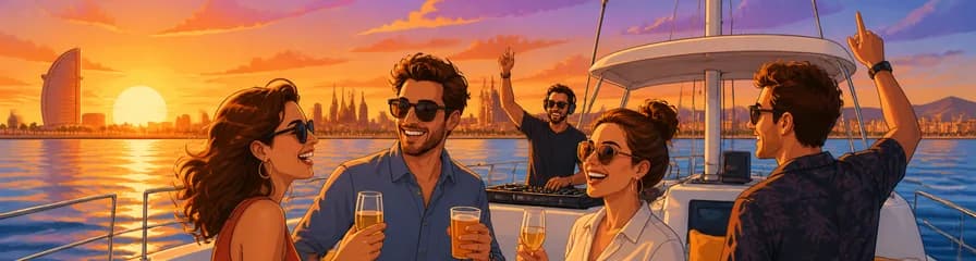 Travesía AFTERWORK en catamarán por Barcelona con música y consumición