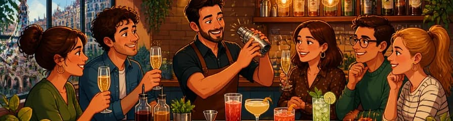 Disfruta de una Experiencia Creativa de Cócteles con Cava y Tapas en un Bar Local