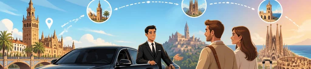 Traslados privados de lujo entre la ciudad de Sevilla y Barcelona, Lleida o Tarragona