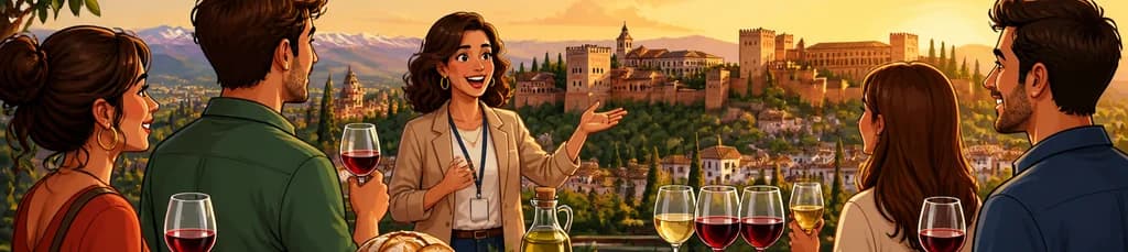 Experiencia gastronómica con maridaje en los Miradores de Granada
