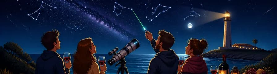 Sesión privada de observación estelar con cata de vino en Trafalgar