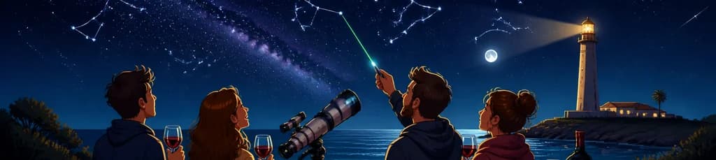 Sesión privada de observación estelar con cata de vino en Trafalgar