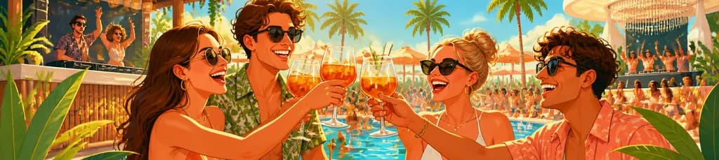Experiencia doble de fiesta en piscina en Ibiza con brunch, bebidas ilimitadas y acceso a O Beach