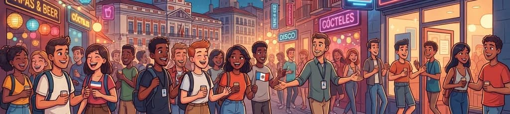 ¡Encuentro Internacional de Sábado: Ruta de Bares y Fiesta en Madrid!