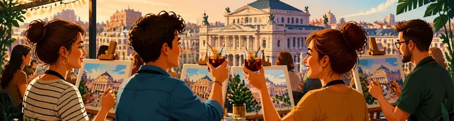 Sesión de pintura y vermut con panorámicas en Ocean Drive Madrid