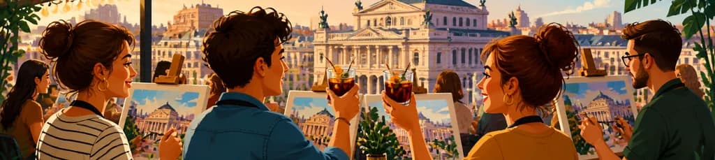 Sesión de pintura y vermut con panorámicas en Ocean Drive Madrid