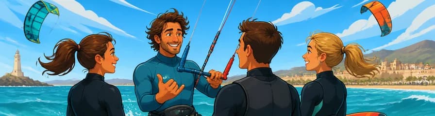 Curso de Kitesurf Semiprivado 2.2 con Manuel y Victoria en Tarifa
