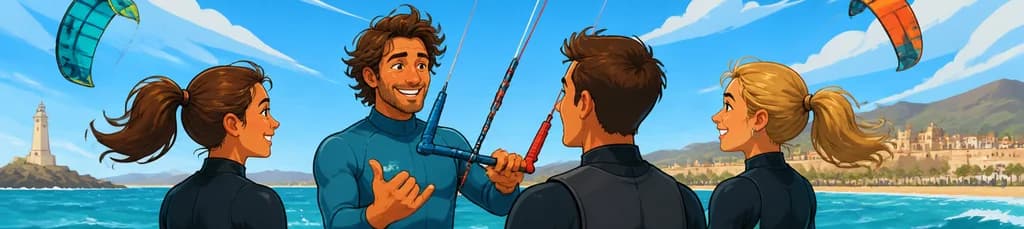 Curso de Kitesurf Semiprivado 2.2 con Manuel y Victoria en Tarifa