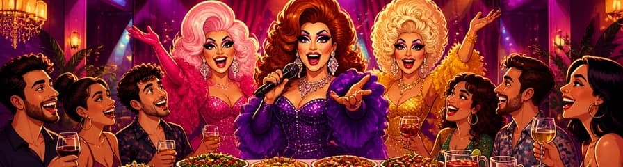 Cena buffet y barra libre con el espectáculo Drag original de Gula Gula en Madrid