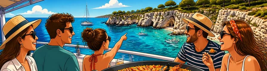 Aventura marítima por las calas vírgenes del sur de Menorca, culminada con una paella exquisita