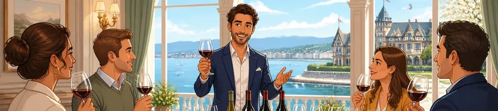 Degustación exclusiva de vinos en un salón de lujo con vistas panorámicas en Santander