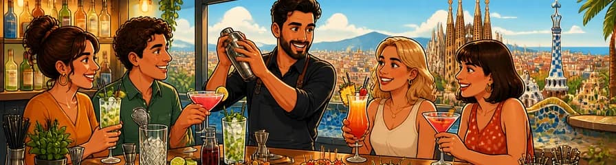 Taller de mixología y degustación de tapas en Barcelona