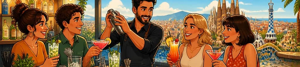 Taller de mixología y degustación de tapas en Barcelona