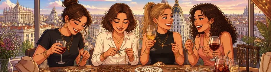 Crea tus propias joyas con vino ilimitado en un ático de Madrid