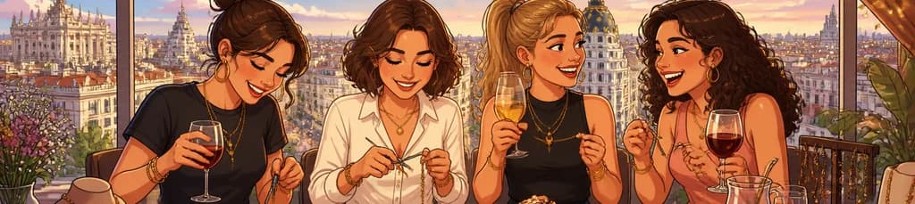 Crea tus propias joyas con vino ilimitado en un ático de Madrid