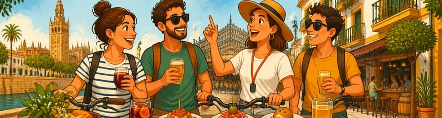 Recorrido en bicicleta para degustar tapas sevillanas: tres bares, tres tapas y tres bebidas