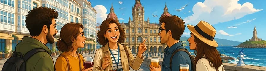 Recorrido privado a pie por A Coruña con degustación de cerveza o vino