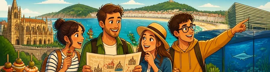 Tour a pie autoguiado y búsqueda del tesoro por San Sebastián