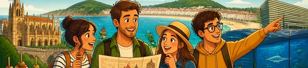 Tour a pie autoguiado y búsqueda del tesoro por San Sebastián