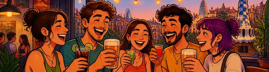 Hora Feliz con refrescos, cerveza y chupitos en Ideal Youth Hostel Barcelona